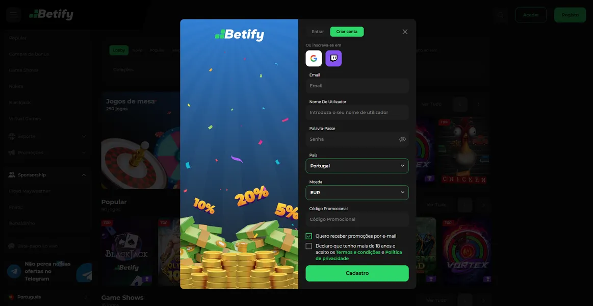 Onde encontrar e como utilizar o código promocional Betify